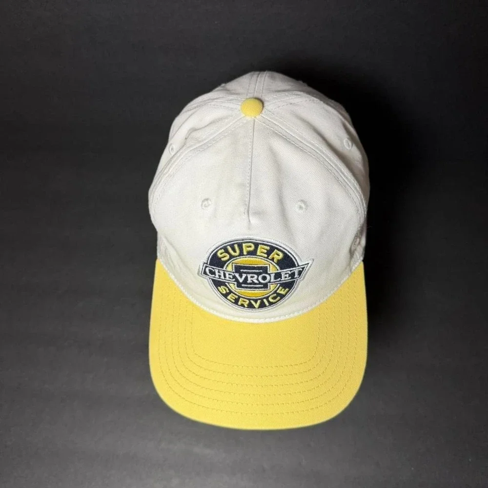 Chevrolet Super Service Snapback Hat GM Official‎ Licensed White Yellow Trucker